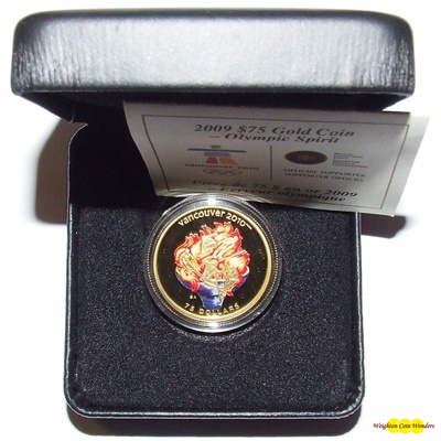 2009 Gold Proof $75 Coin – Olympic Spirit (Coloured) - Click Image to Close